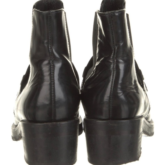 Sandro Paris Black Leather Chelsea boot With Grommets Size 5 - Picture 4 of 11